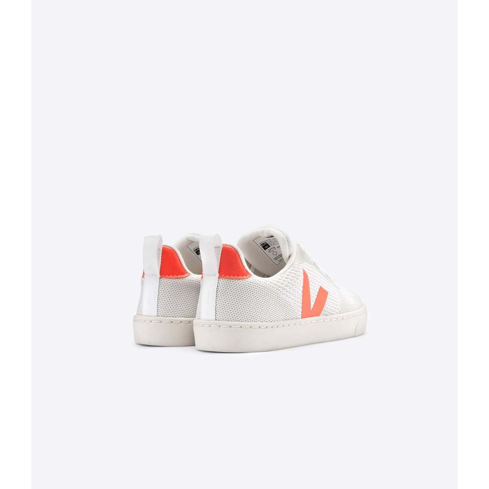 Veja V-10 MALHA BRANCO ALUMINIO Cipő Gyerek White/Orange | HU 795BEX